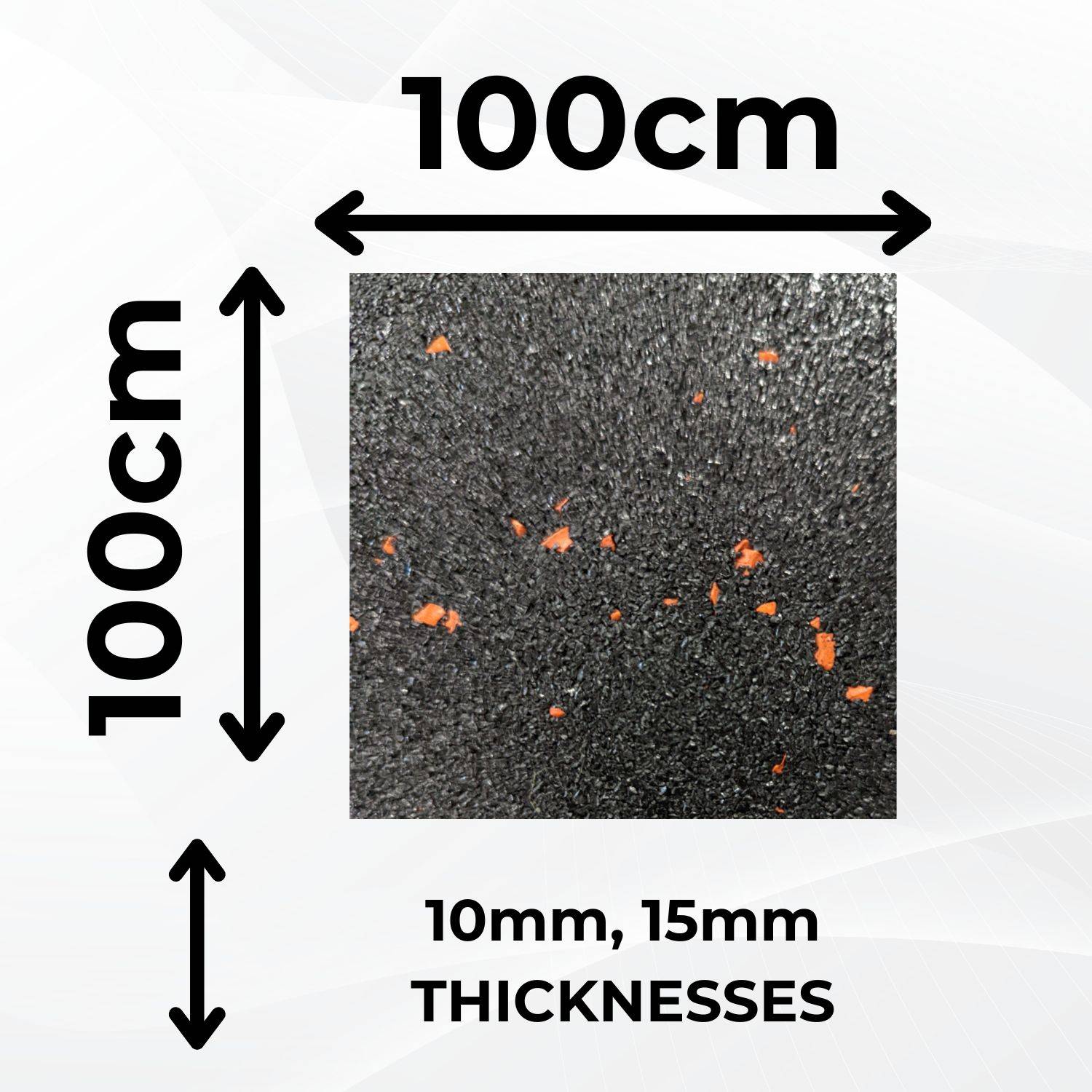 Ark Mat Orange Fleck 10mm Rubber Crumb Gym Floor Tiles - 1m x 1m - Image 2