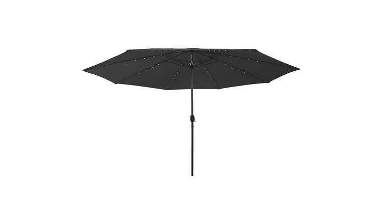 Walplus Polyester Garden Parasol - Black - 400 x 250 cm