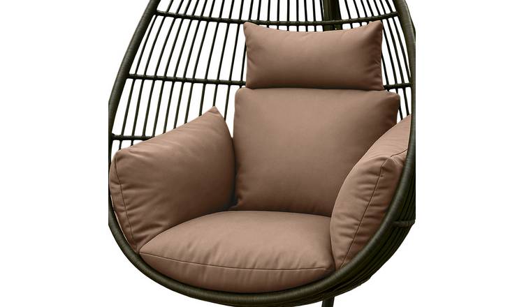 Homescapes Waterproof Egg Chair Cushion With Headrest - Beige