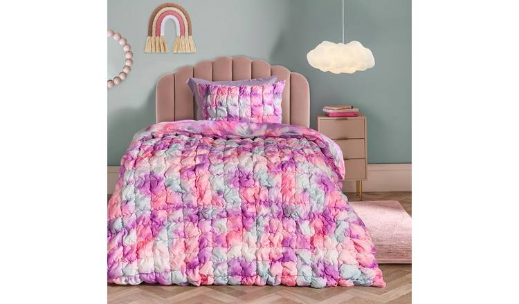 OHS Filled Seersucker Duvet Cover Set Tie Dye - Single