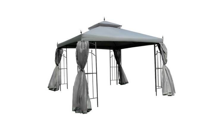 Outsunny Double Top Netting Gazebo – Grey