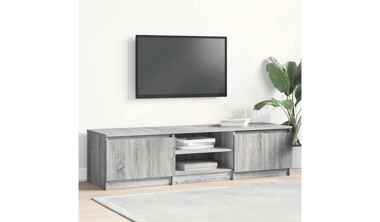 Walplus Engineered Wood TV Cabinet - Grey and Oak - 140 x 40 x 35.5 cm