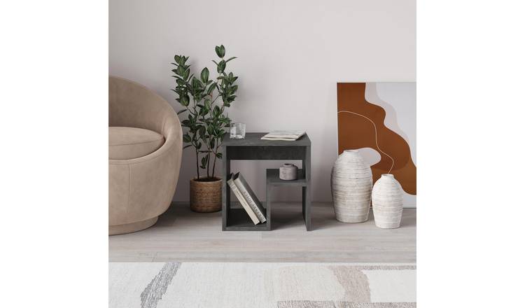 Decortie Bon Particleboard Melamine Side Table - Grey