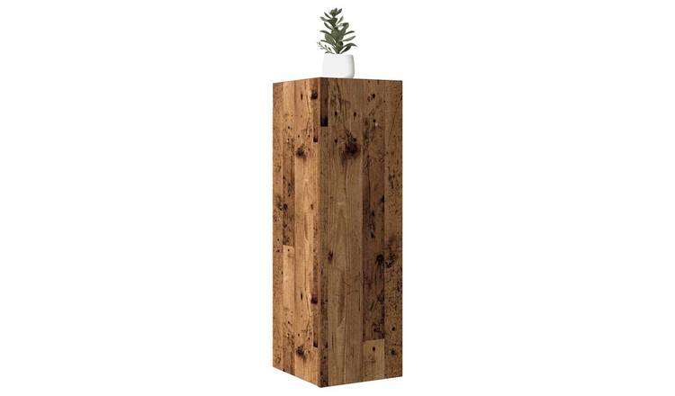 Walplus Engineered Wood Wall Mounted TV Cabinet - Old wood - 30.5 x 30 x 90 cm