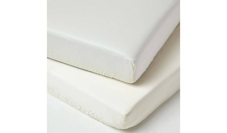 Homescapes 2 Organic Egyptian Cotton Cream Kids Fitted Sheets - Cot
