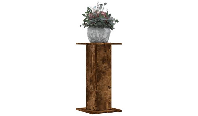 Walplus Pack of 2 Engineered Wood Plant Stand - Smoked Oak - 30x30x60 cm