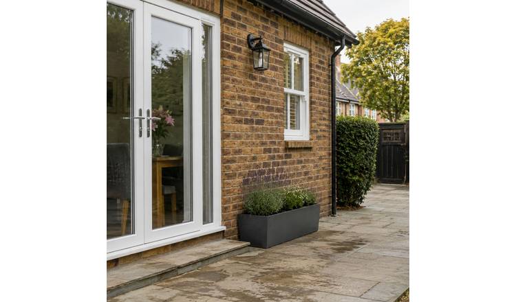 Fargro Home and Garden 55L Polystone Rectangular Trough Planter - Charcoal Black