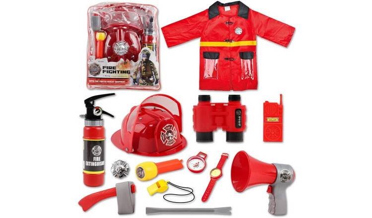 deAO Fireman Costume Set Storage Backpack - Red