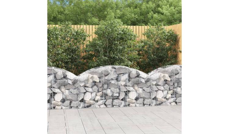 Walplus Galvanised Iron Gabion Basket - Silver 150 x 50 x 60/ - 80 cm
