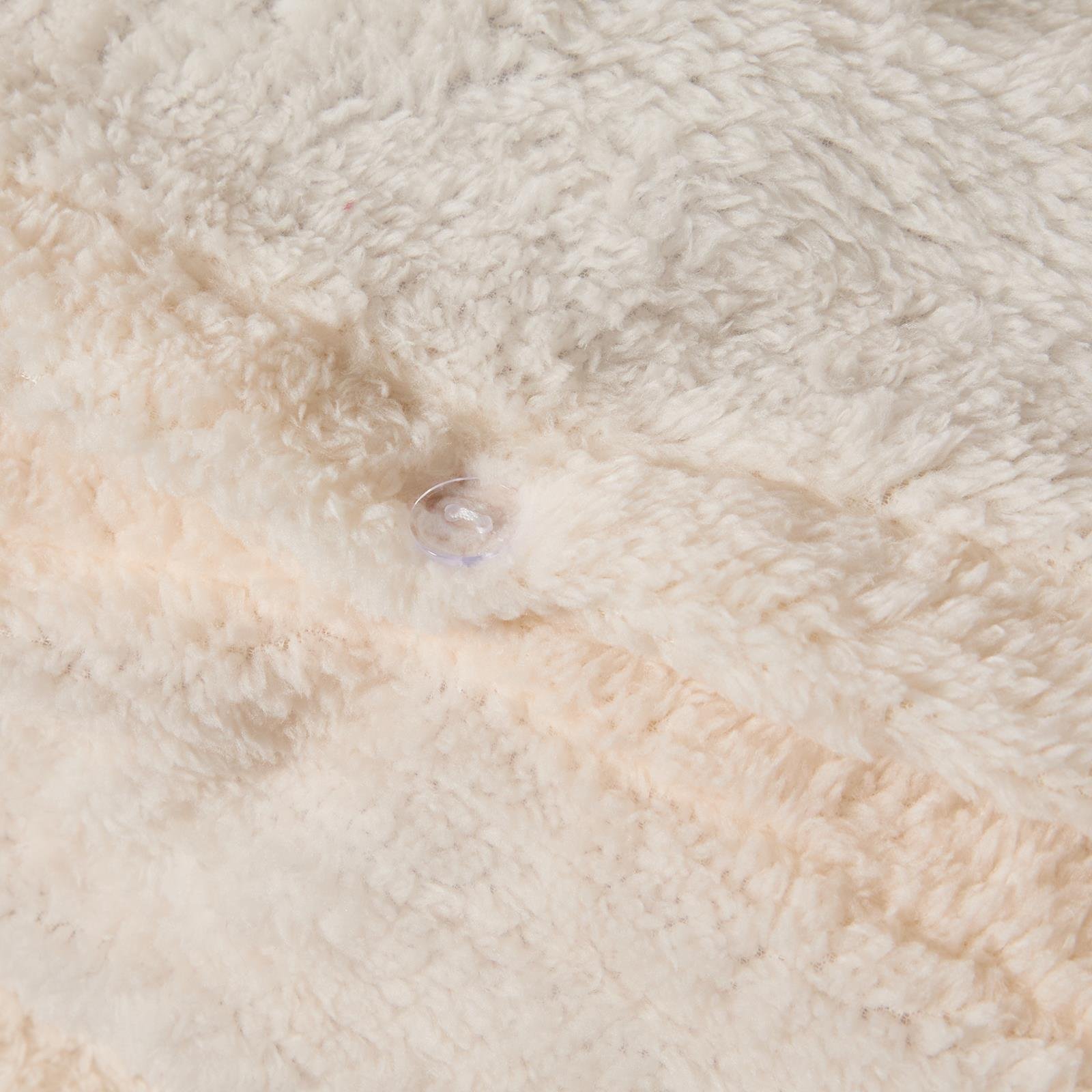 OHS Frill Teddy Fleece Cream Duvet Set -  Double - Image 5