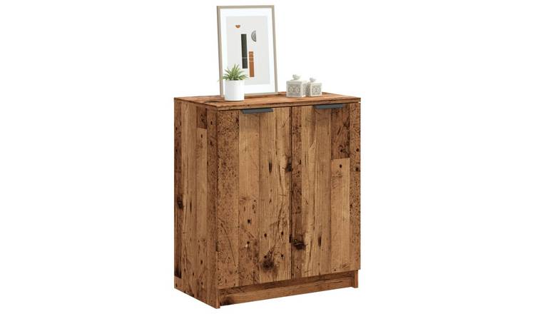 Walplus Engineered Wood Shoe Cabinet - Old Wood - 59 x 35 x 70 cm