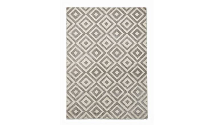 Mega Flooring Grey Modern Geometric Rug - 80 x 150cm
