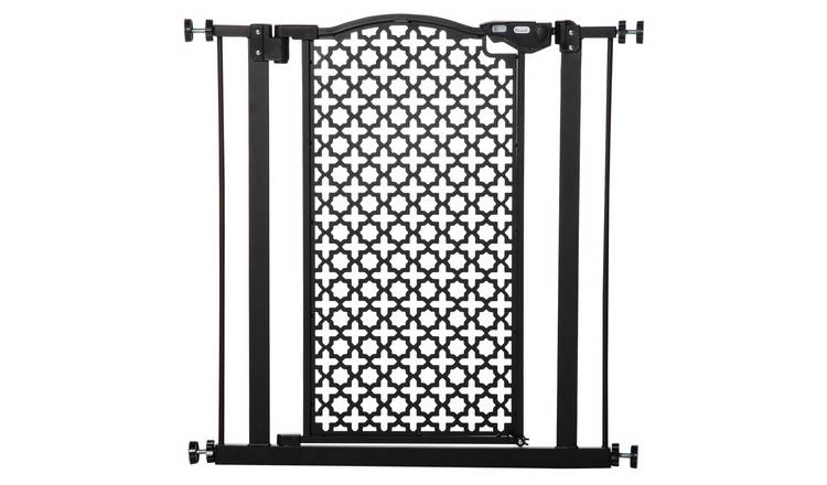 PawHut Pressure Fit Auto Close Double Locking Pet Safety Gate - 74-80cm - Black
