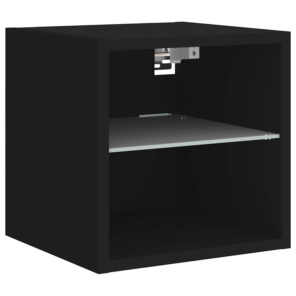 Walplus LED Engineered Wood TV Wall Cabinet - Black - 30 x 28.5 x 30 cm - Image 6