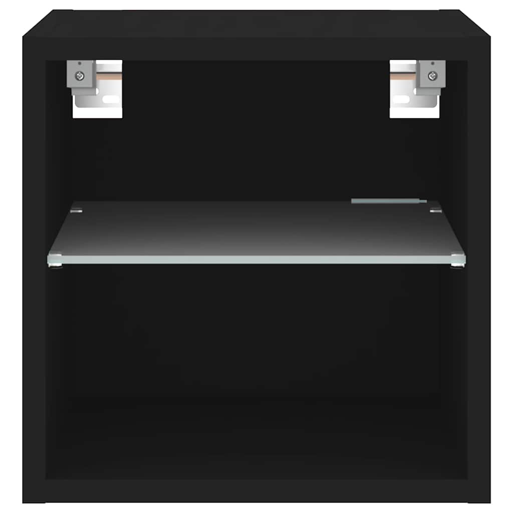 Walplus LED Engineered Wood TV Wall Cabinet - Black - 30 x 28.5 x 30 cm - Image 7