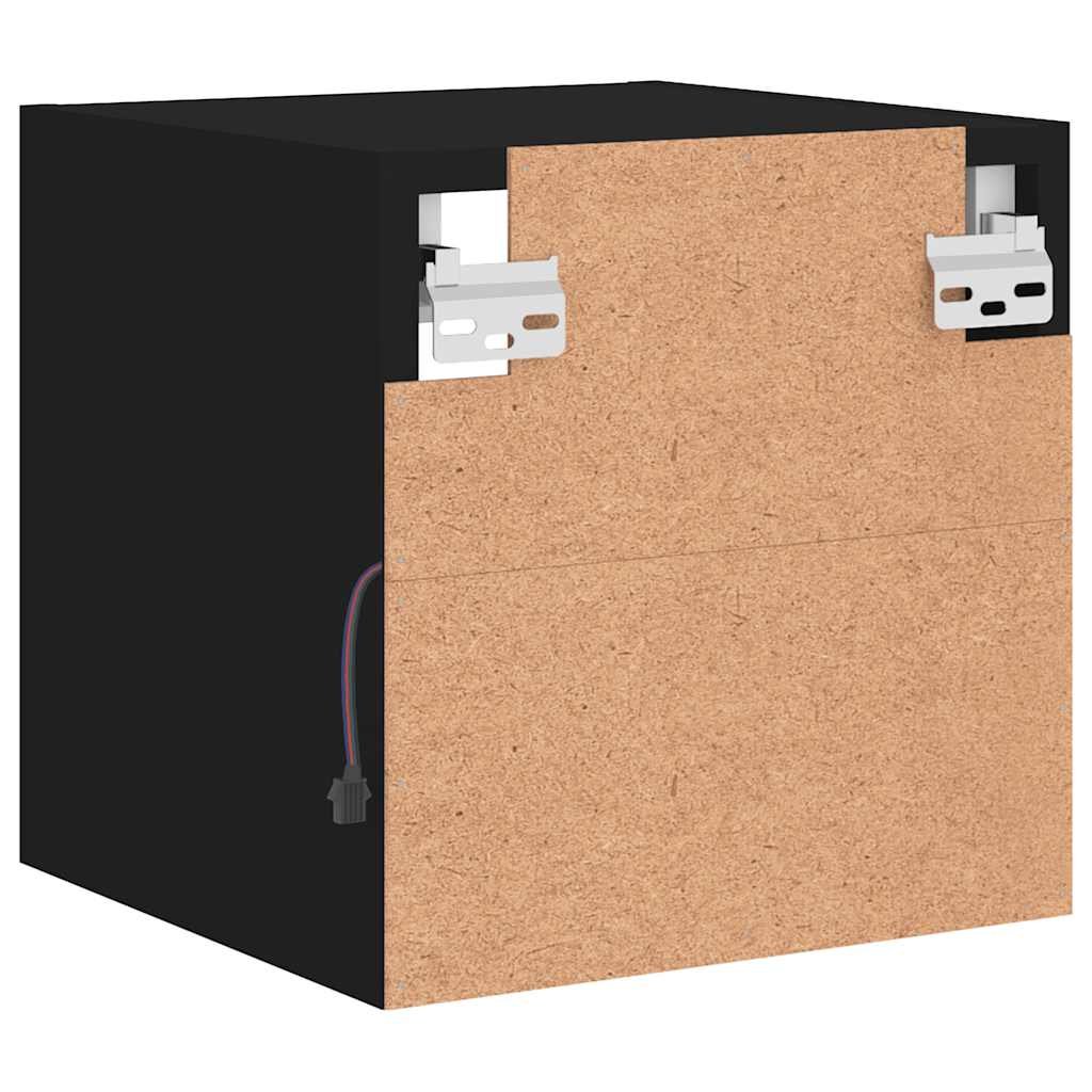 Walplus LED Engineered Wood TV Wall Cabinet - Black - 30 x 28.5 x 30 cm - Image 8