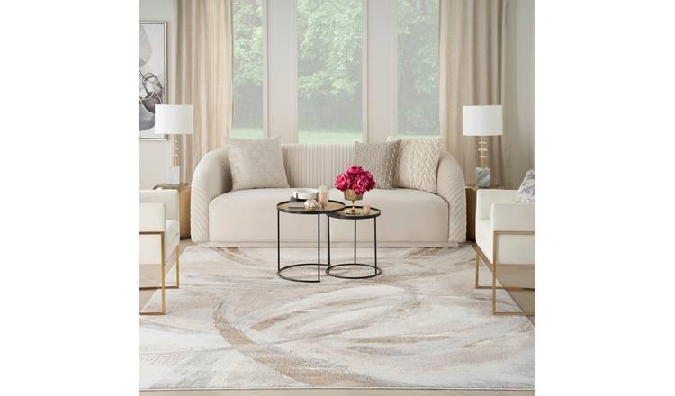 Mega Flooring Beige Modern Abstract Rug - 160 x 221cm