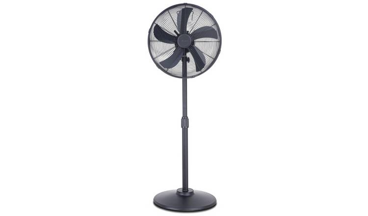 Air Pro 16in Pedestal Fan with Adjustable Height & Wide-Angled Oscillation-Black