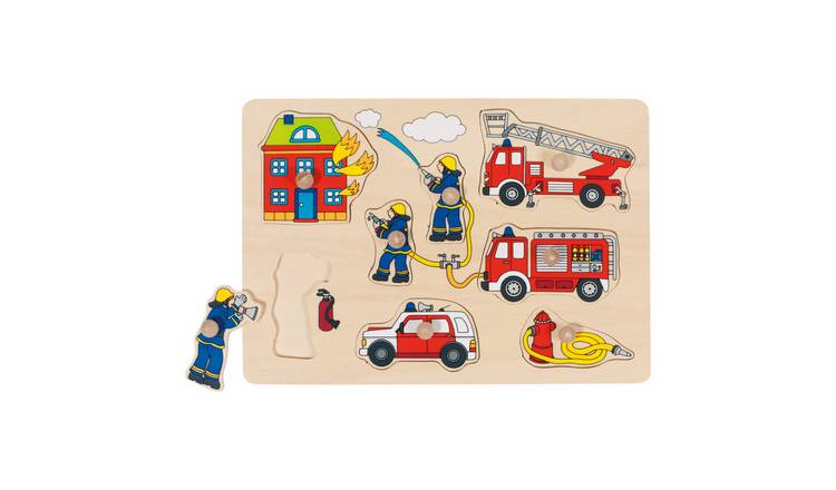 Goki Fire Brigade 8 Piece Lift Out Wooden Puzzle