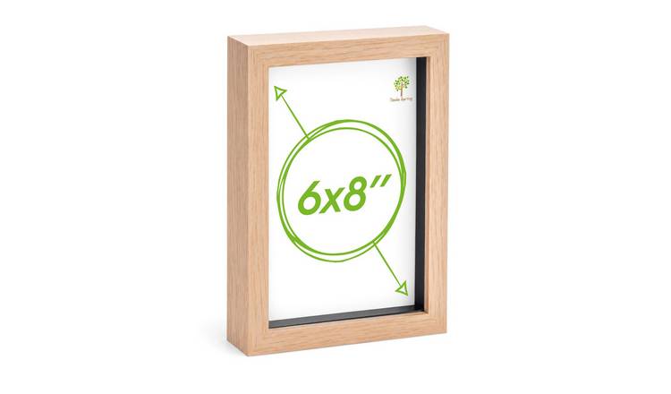 Nicola Spring 3D Box Photo Frame 6 x 8" - Light Wood