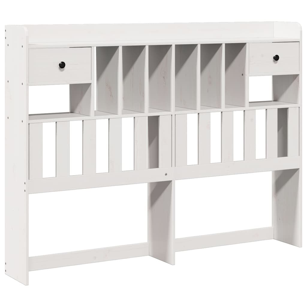 Walplus Pine Wood Headboard with Storage - White - 146 x 23 x 110 cm - Image 2