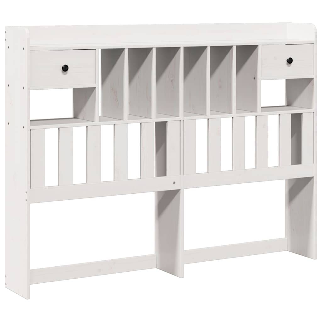 Walplus Pine Wood Headboard with Storage - White - 146 x 23 x 110 cm - Image 2