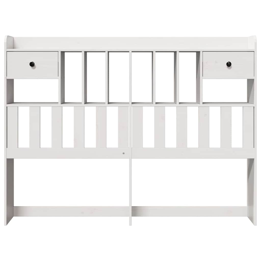 Walplus Pine Wood Headboard with Storage - White - 146 x 23 x 110 cm - Image 3