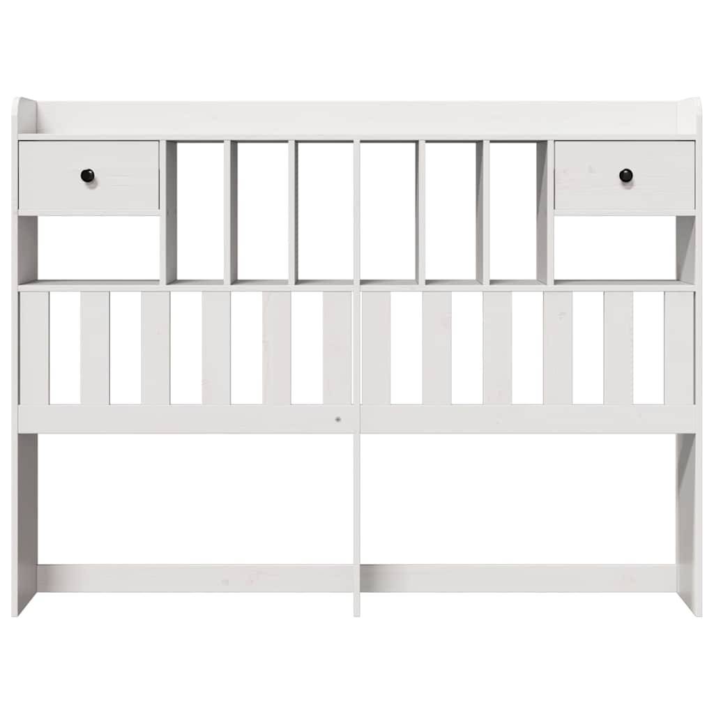 Walplus Pine Wood Headboard with Storage - White - 146 x 23 x 110 cm - Image 3