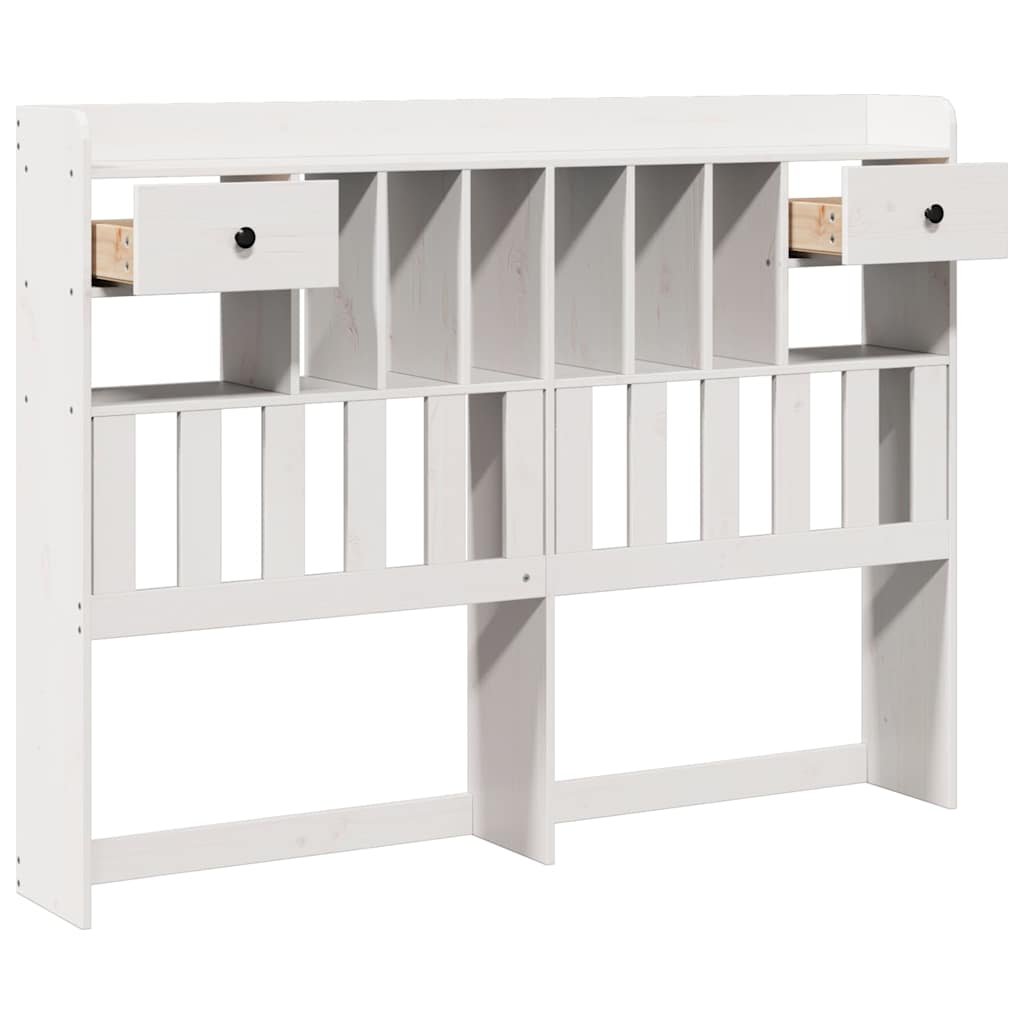 Walplus Pine Wood Headboard with Storage - White - 146 x 23 x 110 cm - Image 4