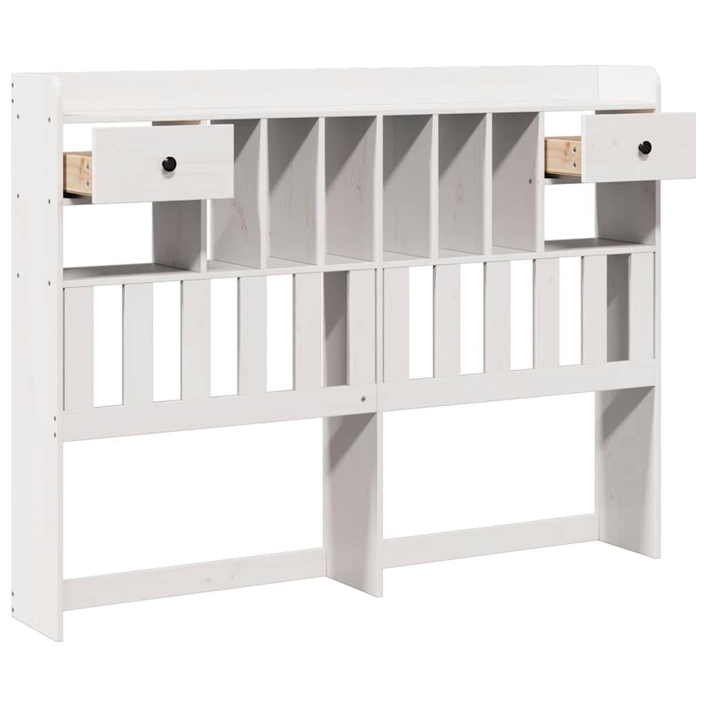 Walplus Pine Wood Headboard with Storage - White - 146 x 23 x 110 cm - Image 4