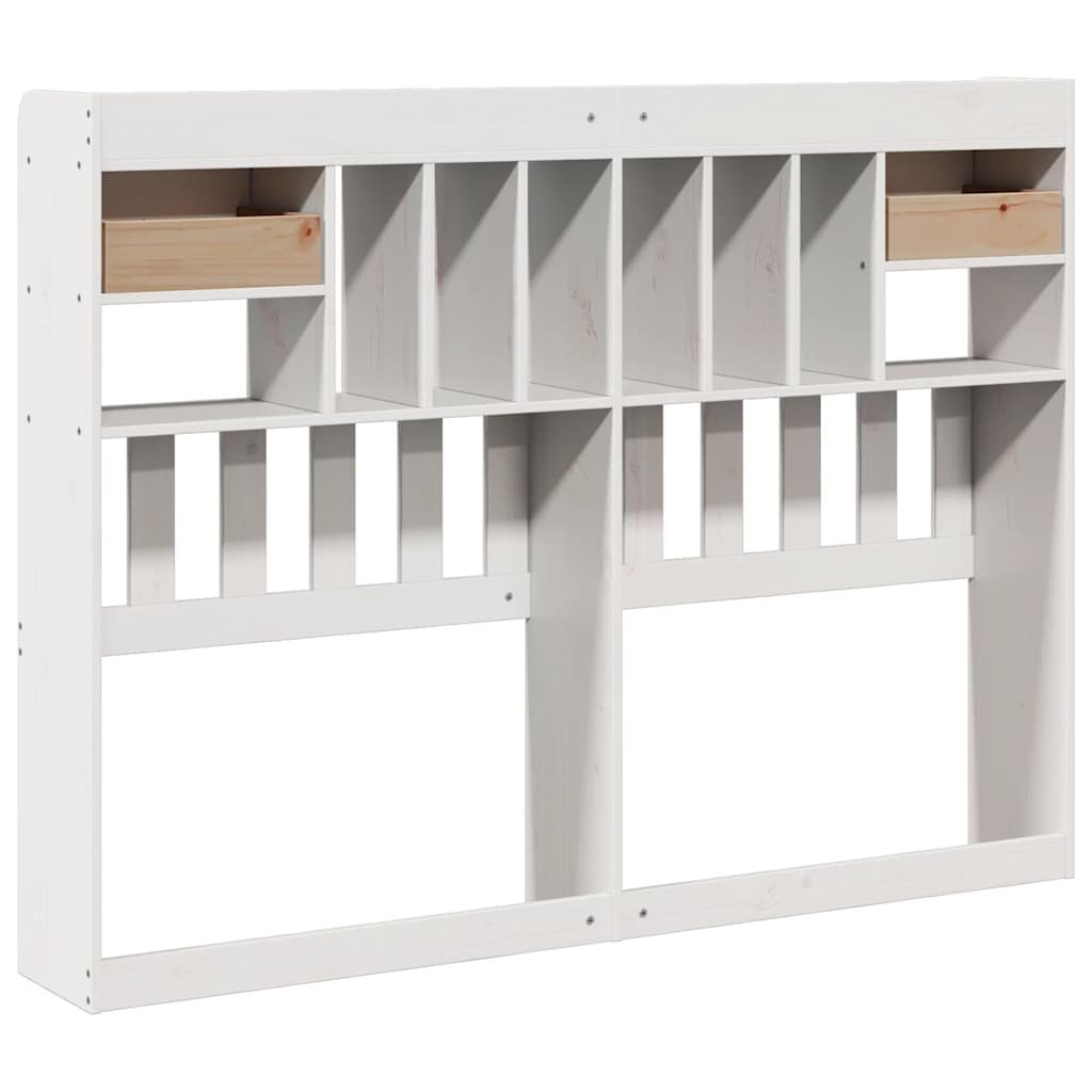 Walplus Pine Wood Headboard with Storage - White - 146 x 23 x 110 cm - Image 5