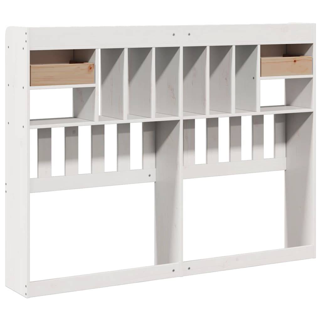 Walplus Pine Wood Headboard with Storage - White - 146 x 23 x 110 cm - Image 5