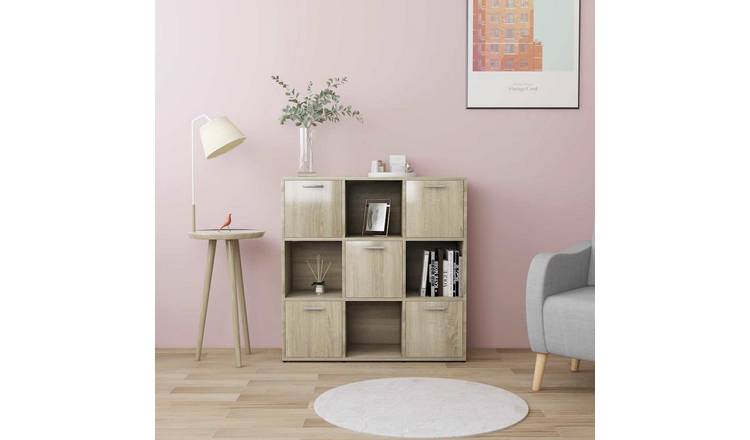 Walplus 5 Compartment Book Cabinet - Light Oak - 90 x 30 x 90 cm