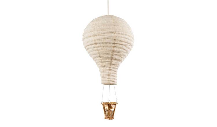 Happy Homewares Brown Hot Air Balloon Oatmeal Linen Easy Pendant Shade - 29cm