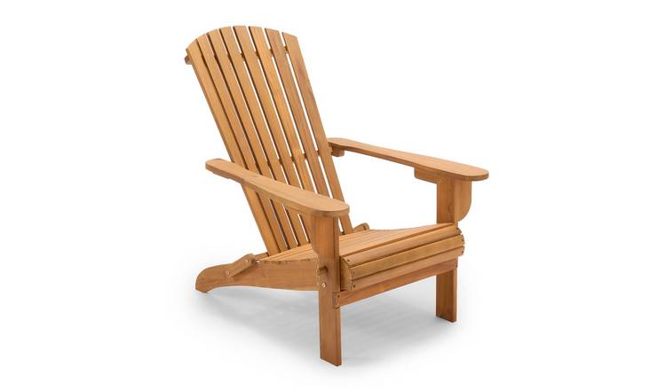 Vonhaus Hudson Acacia Wood Folding Garden Adirondack Chair - Brown