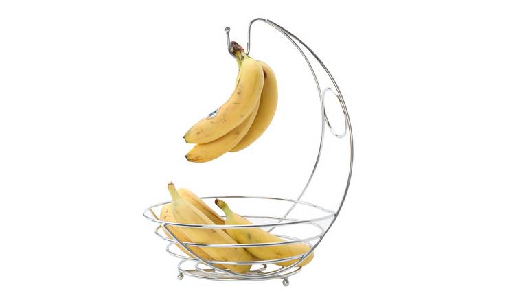 Orsina Kaya Fruit Bowl And Banana Hanger - Chrome