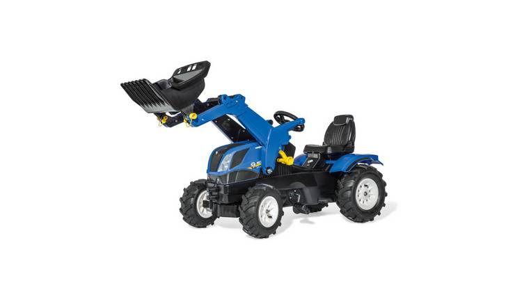 Rolly Toys New Holland T7 Ride-On Pedal Tractor with Frontloader - Blue