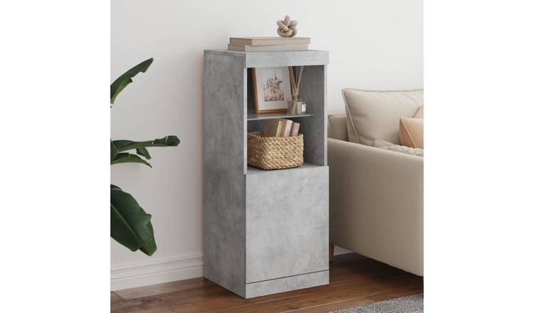Walplus LED Engineered Wood Sideboard - Concrete Grey - 41 x 37 x 100 cm