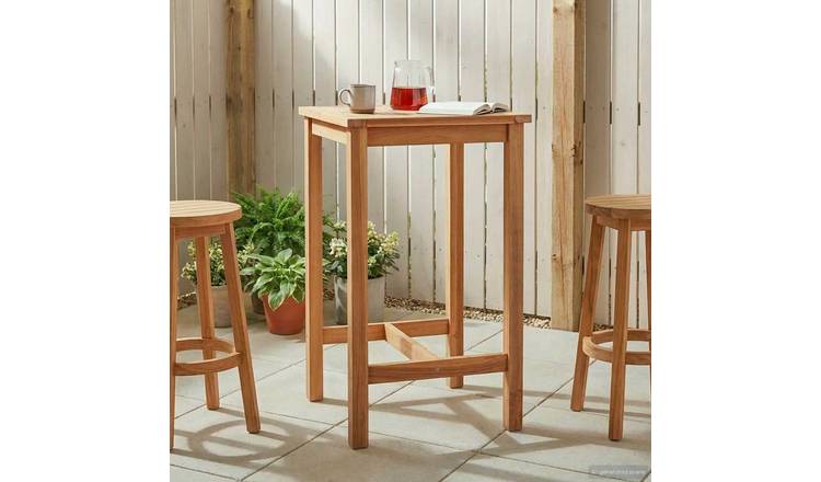 Walplus Solid Teak Table - Natural - 60 x 60 x 105 cm