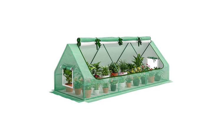 Outsunny Portable House‑Shaped Mini Greenhouse with Mesh Windows – Green