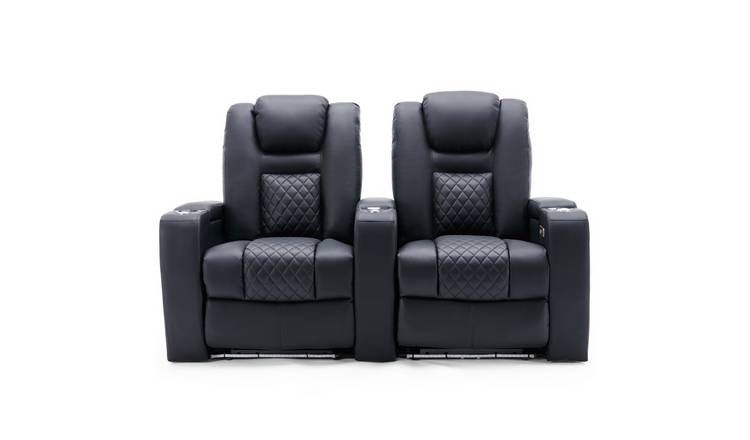 Furniture Online Broadway Electric Recliner 2 Seater Sofa – Black And White