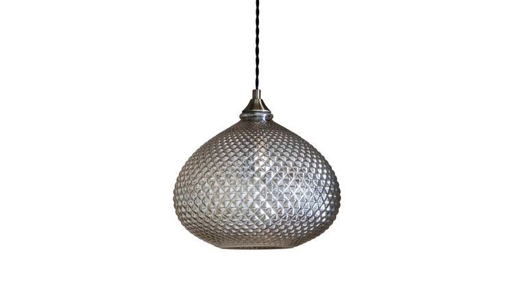Loops Direct 29cm Champagne Glass and Steel Pendant - Antique Brass