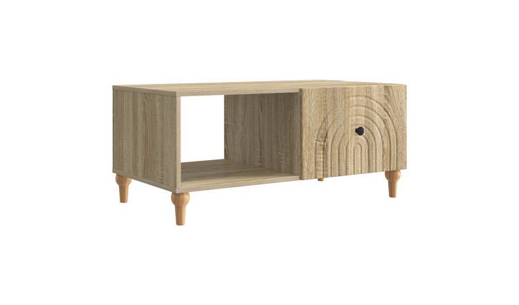 Walplus 2 Shelf Living Room Coffee Table - Sonoma Oak - 90 x 50 x 40 cm