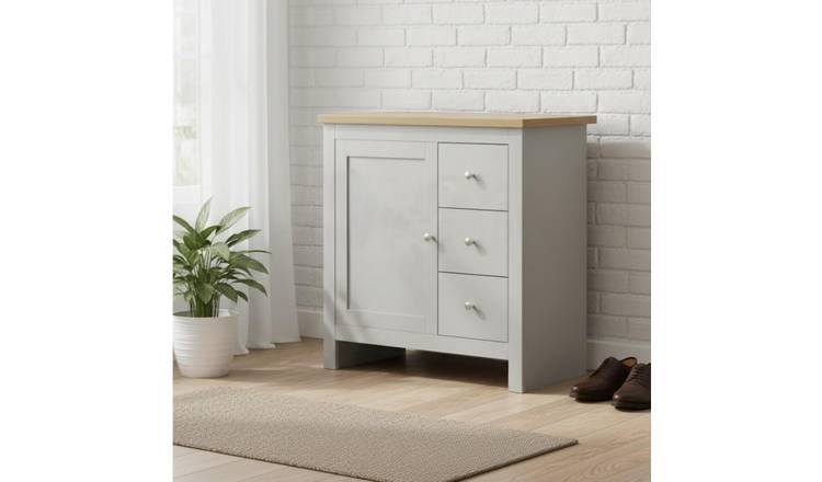 Home Treats Berlin Cabinet 3 Drawer Cupboard - Grey