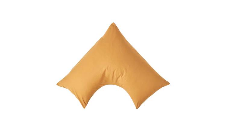 Homescapes Egyptian Cotton V Shaped Pillowcase - Mustard