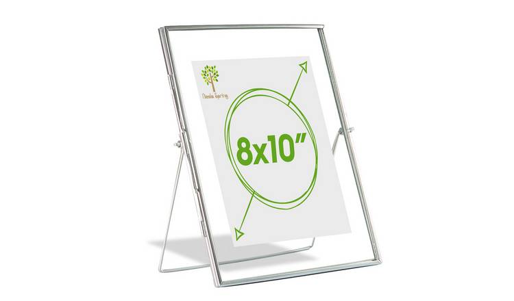 Nicola Spring Standing Metal Photo Frame - 8" x 10" - Silver