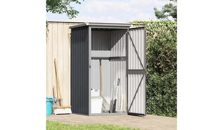 Walplus Galvanised Steel Tool Shed Metal Standard - Anthracite - 161 cm