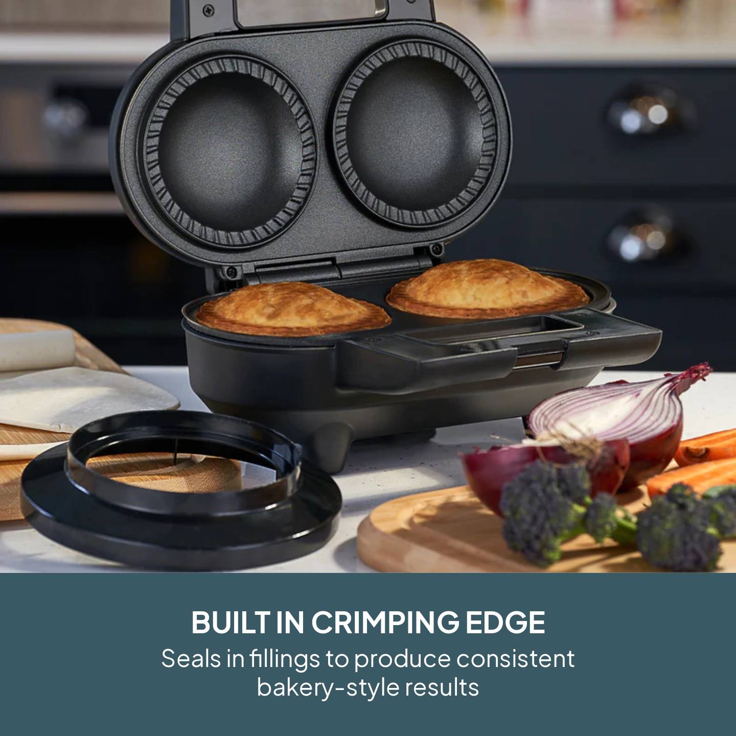 Cooks Professional Deep Fill Pie Maker Machine - 2 Pie Capacity - Image 3