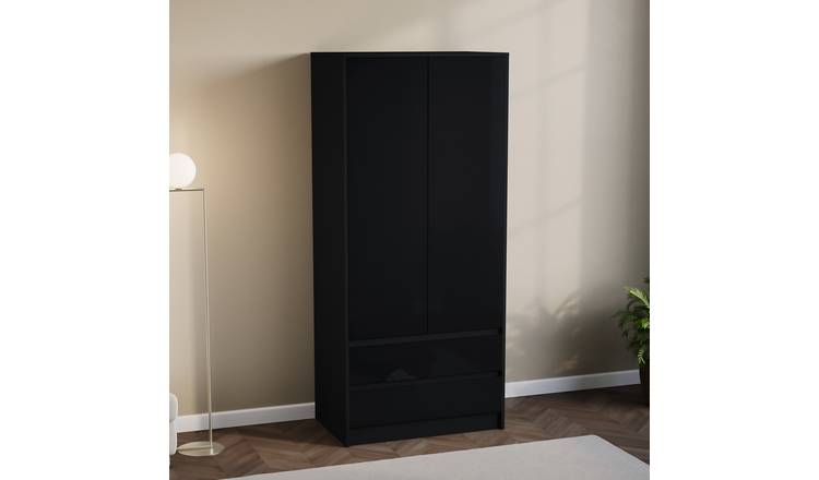Vida Designs Glinton 2 Door 2 Drawer Wardrobe - Black