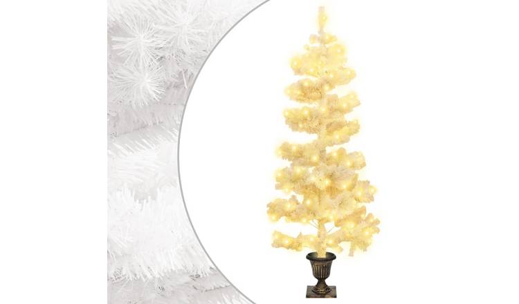 Walplus 80 LED Lights Swirl Artificial Christmas Tree - White - 120 cm